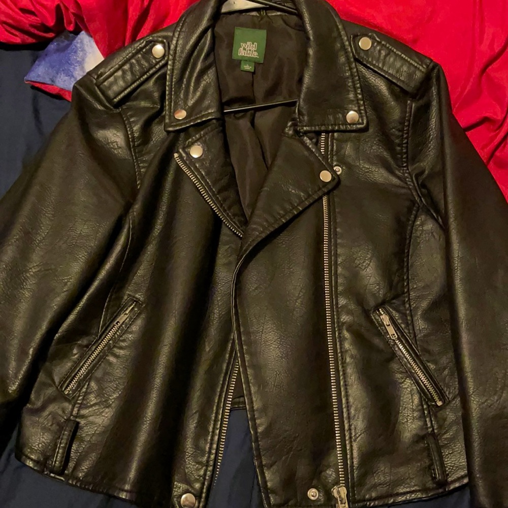 Black leather jacket, believe it’s pleather